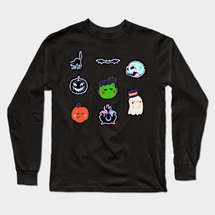 Halloween Sticker Collection Various Long Sleeve T-Shirt